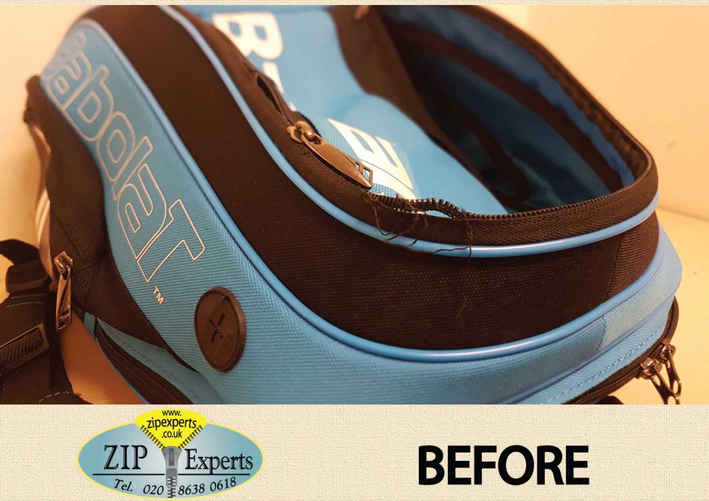 Babolat Tennis Bag Zip Repair Zip Experts 9561